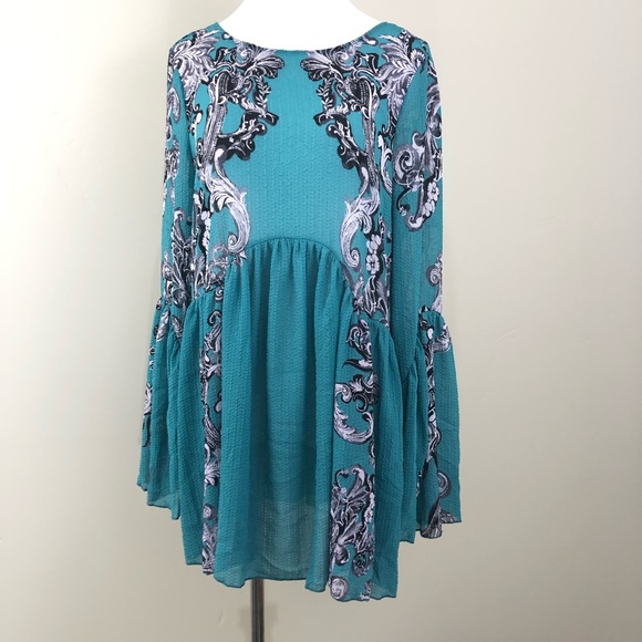 Free People Symphony Bell Sleeve Tunic Dress - Picture 2 of 8